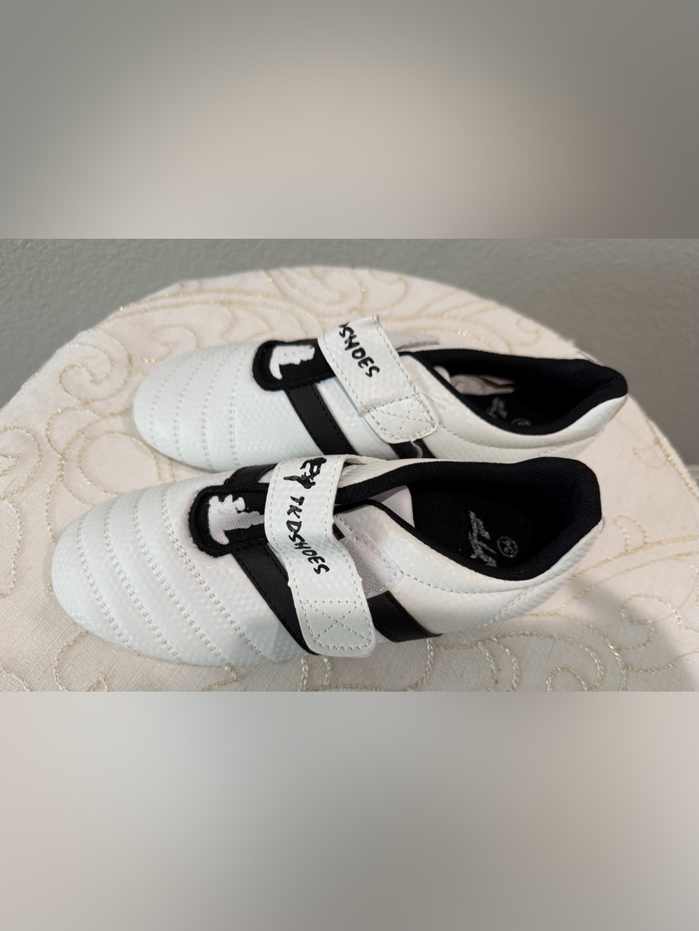 TKD Shoes Kids White and Black Martial Arts Sneakers